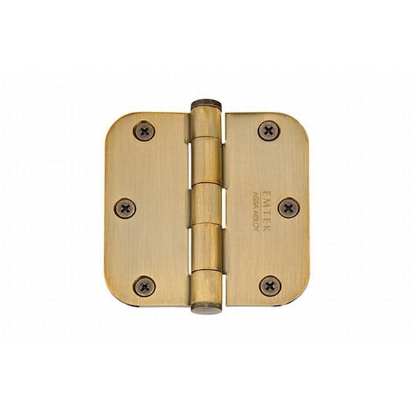 Patioplus 3.5 x 3.5 in. - 0.625 in. Radius Steel Residential Duty Hinges, French Antique Brass - Set of 2 PA2001709 - main
